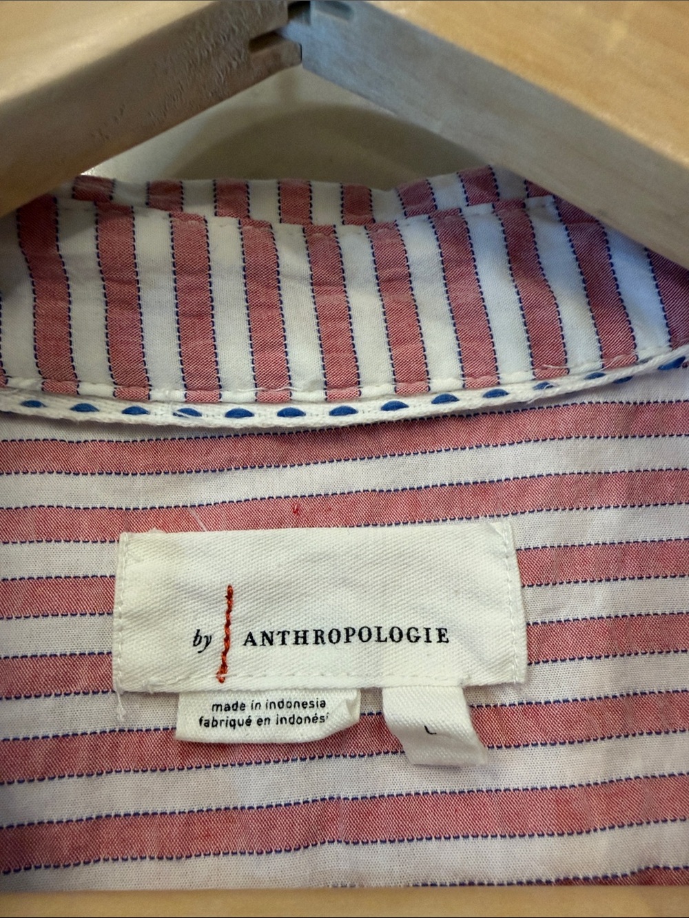 Anthropologie Oversized Striped Long-Sleeve Blouse Size Large - Picture 4 of 8